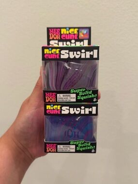 2 Needoh Nice Cube Swirl Super Solid Squish NIB